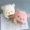 Warm Furry Baby Hat for Boy Girl Cute Cartoon Bear Plush Infant Baby Bonnet Autumn Winter Warm Earflap Toddler Accessories