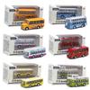 6Pcs School Bus Toys Cars Set Die Cast Metal Little Cars City Bus Double Decker Friction Powered Cars Play Toys Vehicle,Opening Doors Education Bulk