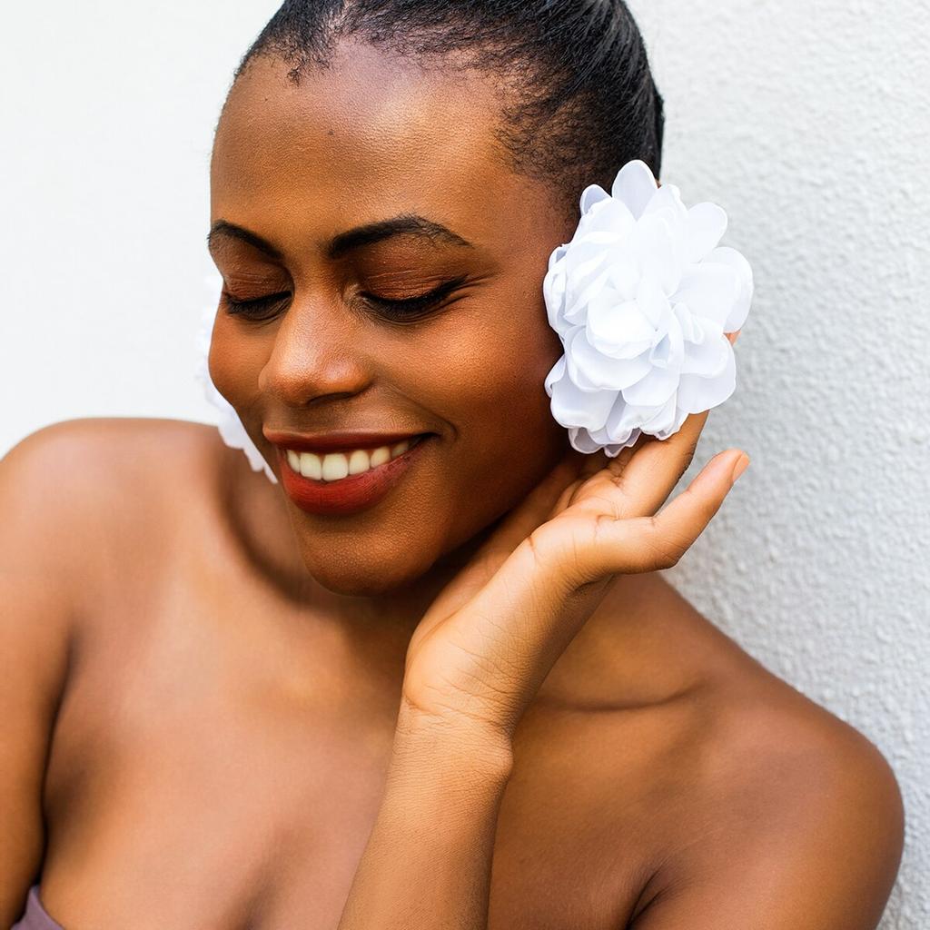 Bohemia Exaggerated Large Fluffy Fabric Flower Drop Earrings for Women Trended Elegant Lepaste Y2K Jewelry Wed Accessories Gift