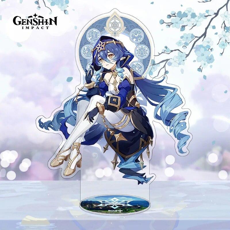Аниме Genshin Impact, новые игровые фигурки Neuvillette Wriothesley Furina, акриловая стоячая модель знака, изысканный декор для стола, реквизит