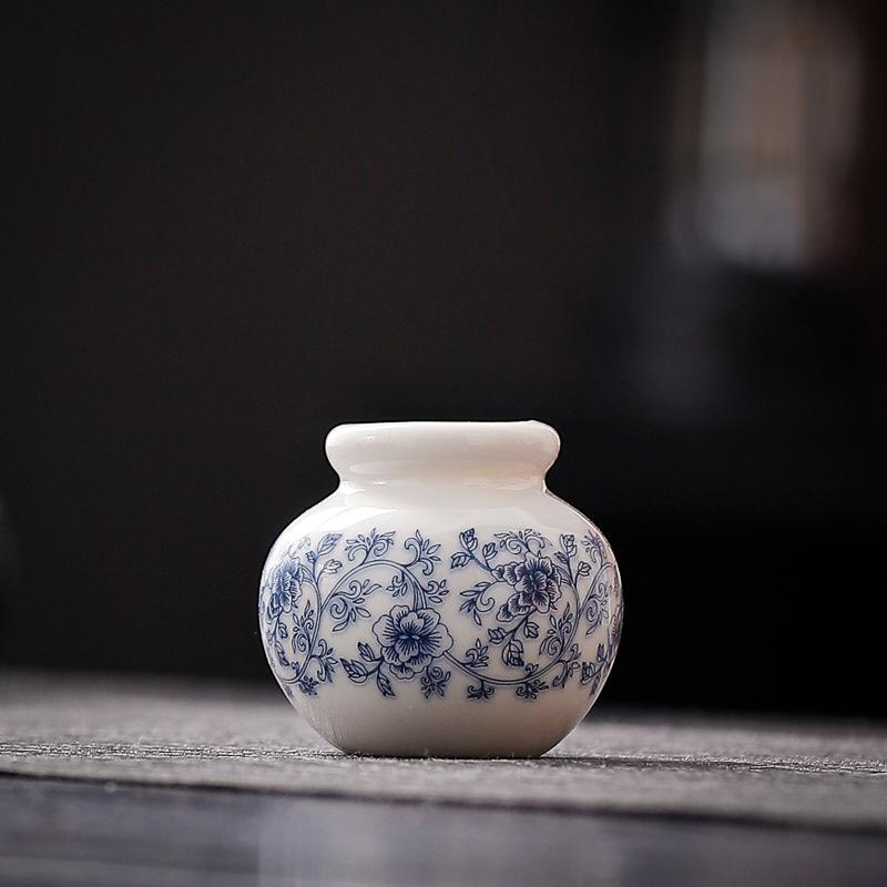 1 шт. Мини-ваза креативная сине-белая маленькая банка для украшения дома супер маленькая ваза сине-белая фарфоровая 4,5x4 см