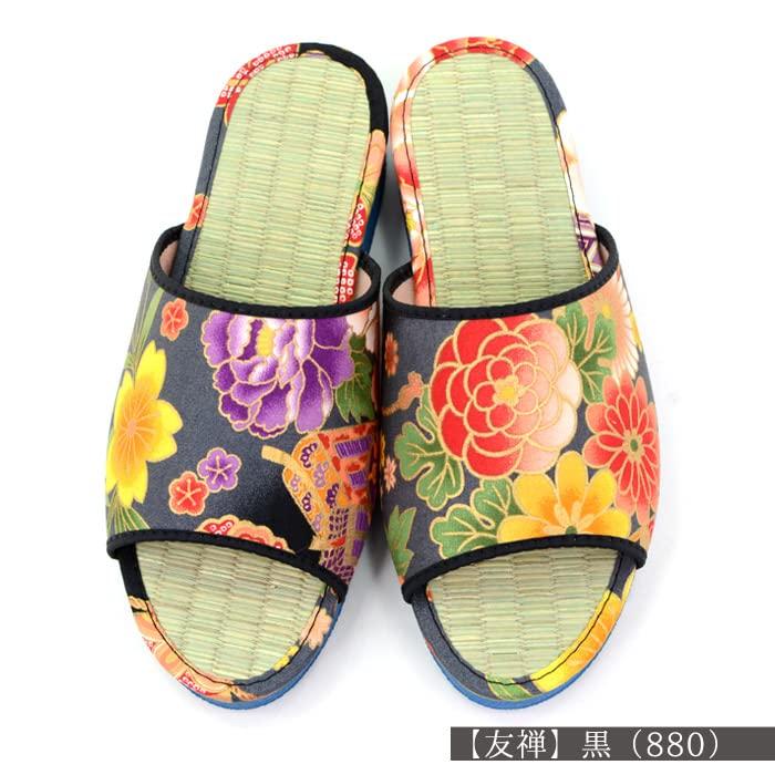 Такехару Татами Сделано из Сделано из Рогоза Японский Юдзен Синий Размер M Женские Тапочки, Япония, Трава, Узор, (880),