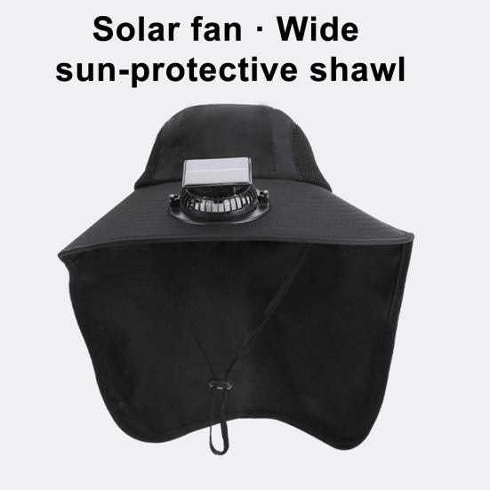 Солнечная шляпа с вентилятором, широкополая шаль, шляпа для рыбалки с двухрежимным вентилятором, солнечная USB-зарядка, защита от УФ-лучей, уличная шляпа