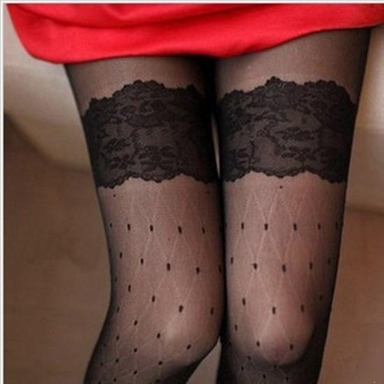 Женские сексуальные однотонные колготки в горошек, кружевные ажурные колготки, женские чулочно-носочные изделия, высокие шелковые плотные чулки, подарок