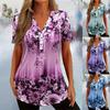 Floral Print T Shirt With 3d Digital Ink For Casual Women Summer Wear