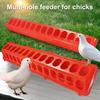 Flip Top Small Chick Feeder 28 Slots Plastic Poultry Feeder Trough No Waste No Mess Chicken Feeder for Pigeon Parrots Chicks Quail Duck