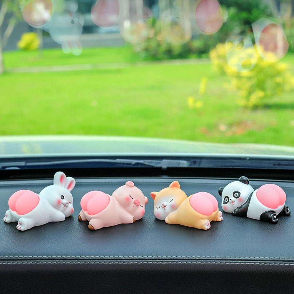 Panda Pig Car Ornaments Cute Cartoon Decorative Accessories Car Interior Ornaments Car Decoration
