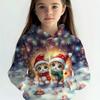 Kids Clothes Girl Hoodies Long Sleeve 3D Cartoon Christmas Print Children Spring Fall Clothes Casual Cute Outdoor Girl Clothes
