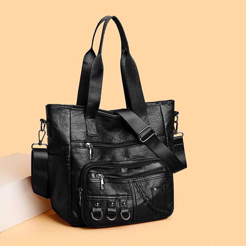 Новая городская простая женская сумка-мессенджер из мягкой кожи, портативная на плечо, большой вместимости, сумка для мамы