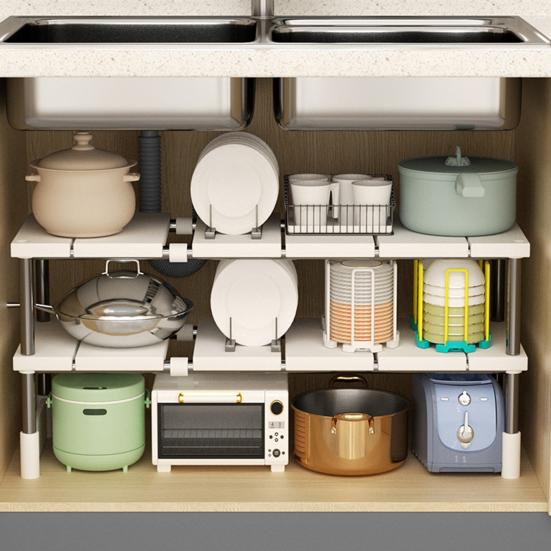 Органайзер для раковины. Расширяемая сверхпрочная металлическая полка. Прочная несущая одно-/двухслойная выдвижная полка для ванной комнаты.