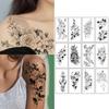 Gel Luna Black Flower Body Point Self Tattoo Tattoo Sticker, 1 Piece, T-50