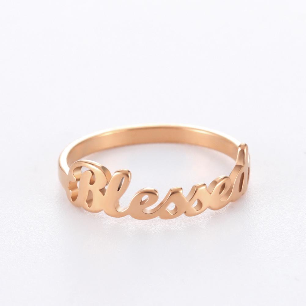 Religious Blessed Stainless Steel Rings for Women Good Hope Pray Rings Gold Birthday Jewelry Gifts