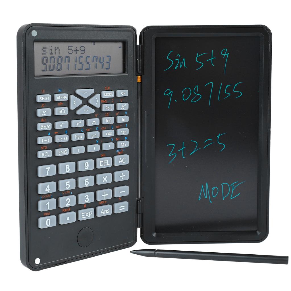 Scientific Calculator Two Row LCD Display Writing Tablet Sensitive Multifunction Desk Calculator for