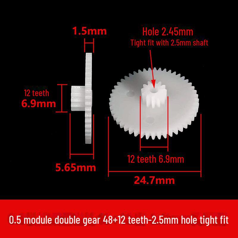 Двухслойная пластиковая шестерня с модулем 0,5, 40-56 зубьев, двухступенчатая конструкция