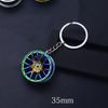 Metal Keychain Modified Car Wheel Hub Circular Shape Wheel Key Chain Auto Decoration Key Ring Pendant Car Styling Accessories