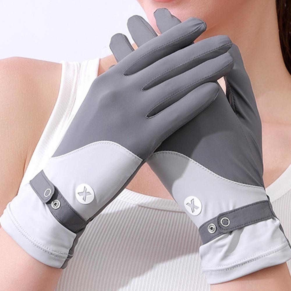 Anti-UV Sun Protection Riding Gloves Ice Silk Summer Driving Mittens Women Sunscreen Gloves Ladies