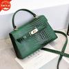 Suni Light Luxury Cow Oil Fruit Green Crocodile Pattern Advanced Sense Small Female Bag 2023 New Handheld One Shoulder Crossbody Bag
