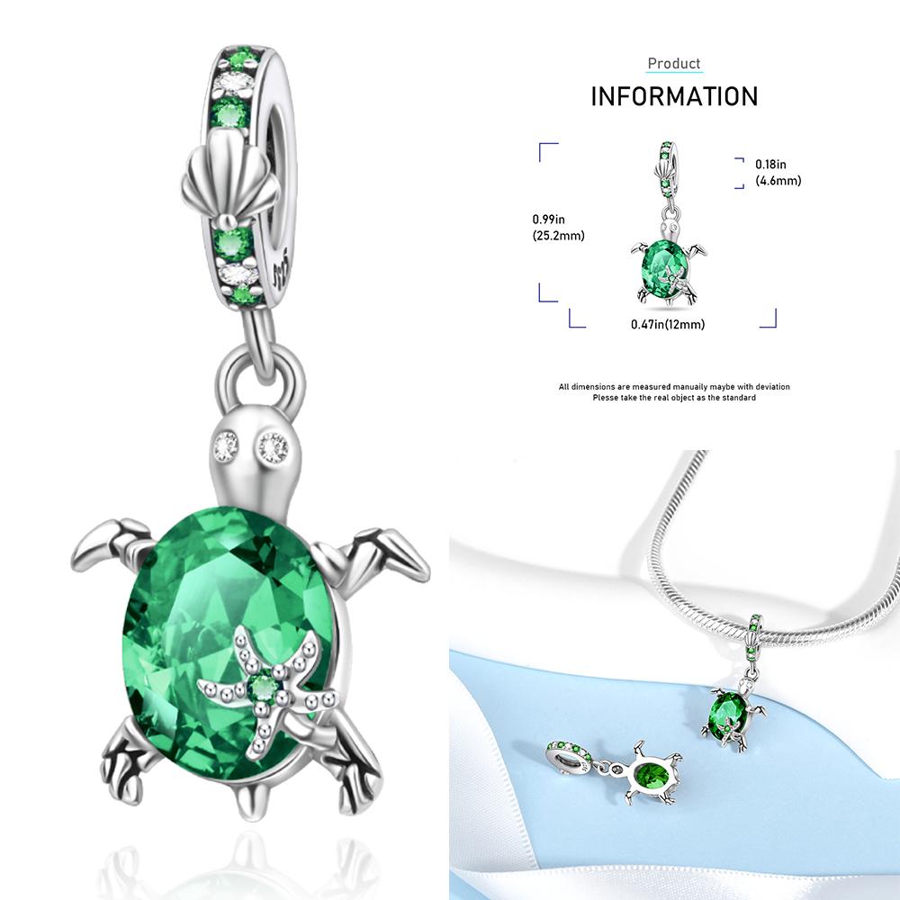 Циркон Сердце Клип Шармы Цветок Клевер Шарм Медь Морская Черепаха Бусины Подходят для DIY Оригинальный Браслет Ювелирные Изделия