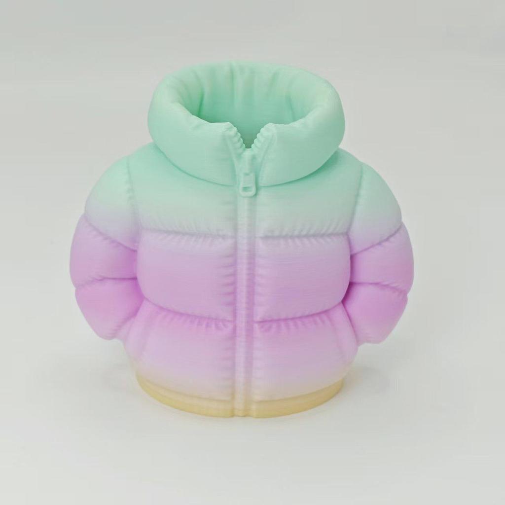 3D Printed Down Jacket Pen Holder: Stylish & Creative Desktop Organizer Gift for Students