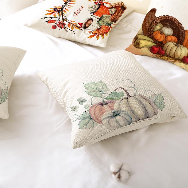 Home Thanksgiving Pumpkin Polyester Pillow Cover Home Sofa Pillow Cushion Cover