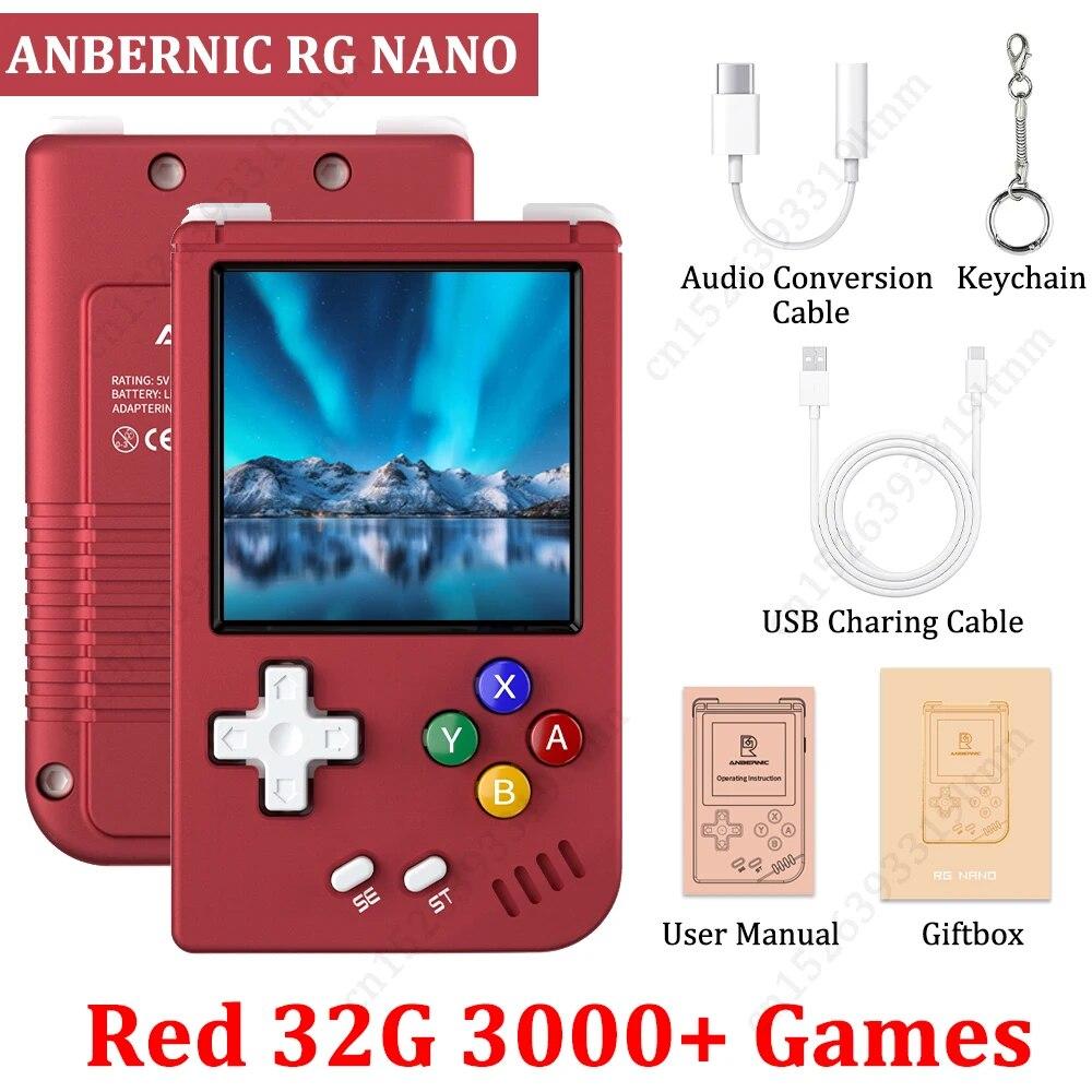 Мини-ретро портативная игровая консоль Anbernic Rg Nano с 1,54-дюймовым Ips-экраном, переносной игровой плеер Linux, 8000+ ретро-игр, Mp3-музыкальный плеер