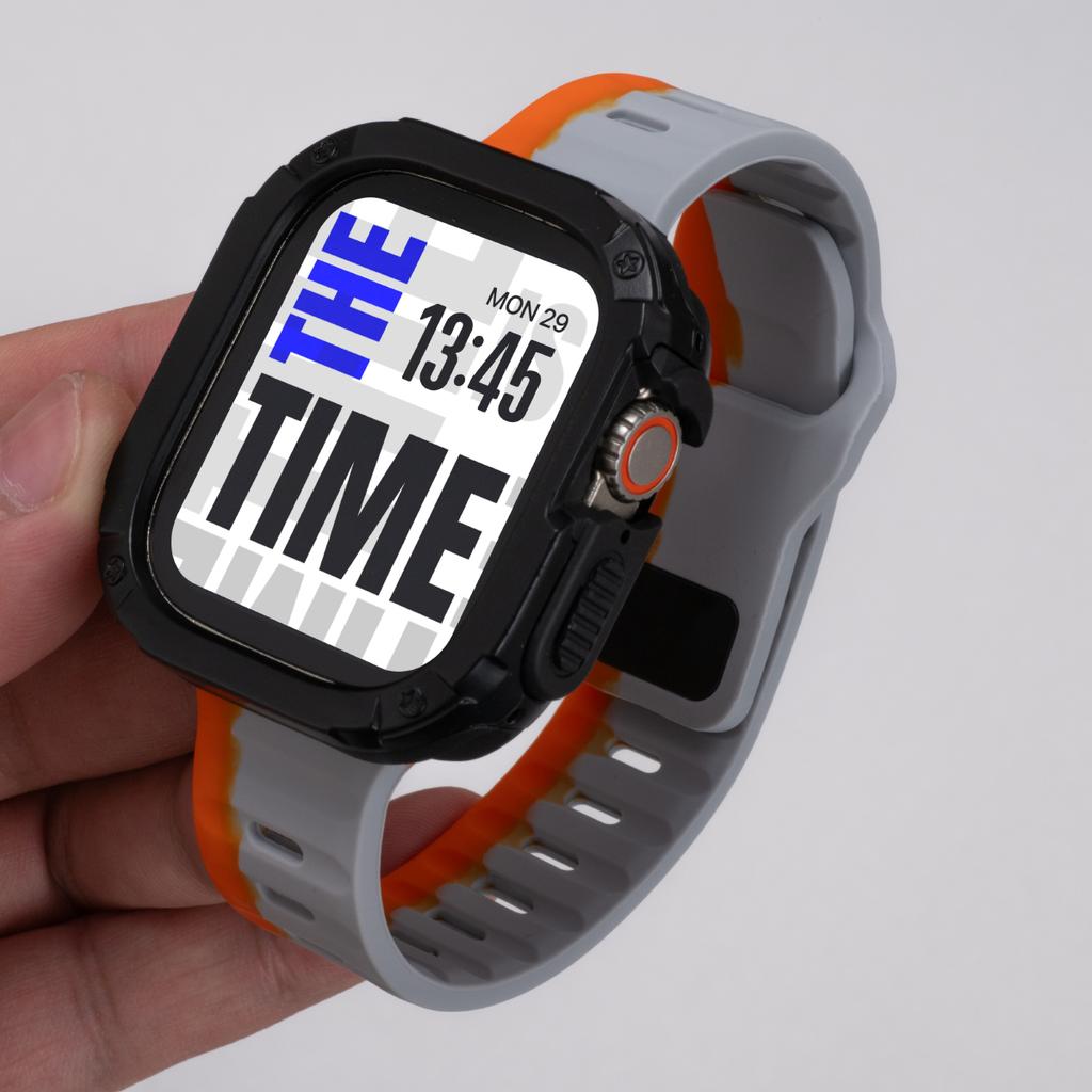 Чехол+Ремешок для Apple Watch Ultra 3/2 49мм 40/41 44/45 46мм Защитная крышка Силиконовый ремешок для Iwatch Серии 11 10 9 8 7 6 5 SE3