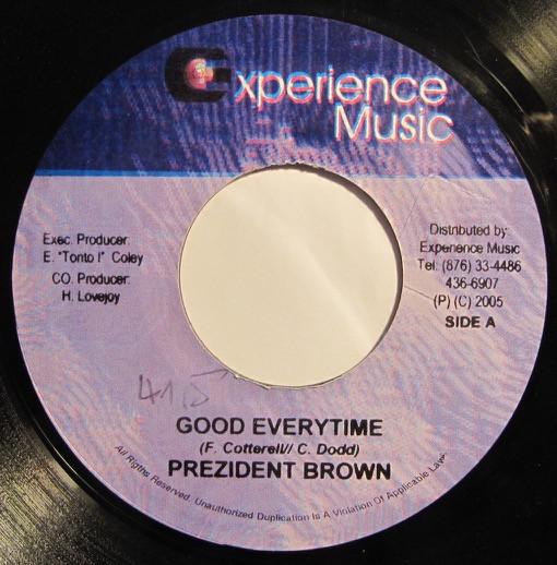7-дюймовая пластинка PREZIDENT BROWN / ZAHAIR - Good Everytime / Snazzy NONE Experience Musi 2005 Ямайка Регги, Ска и Даб Б/у