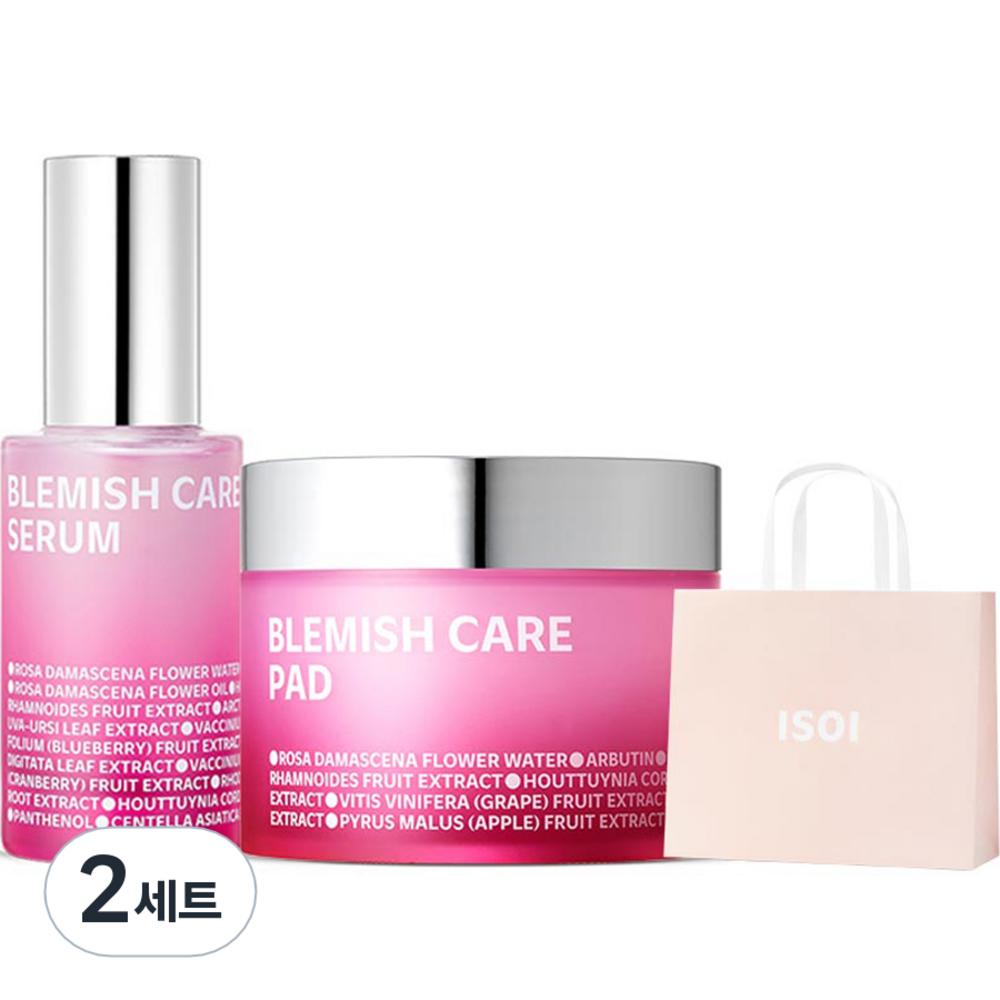 isoi Сыворотка Blemish Rose 35 мл + подушечки для устранения несовершенств 60 шт. набор + сумка для покупок, 2 набора