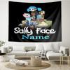 Custom Name Sally Face Print Tapestry, Backdrop, Easy Setup, Ideal for Bedroom, Office & Living Room, with Aesthetic Wall Hanging Decor.