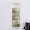 Cotton Linen Pattern Hanging Storage Bag 3 Pockets Wall Mounted Wardrobe Hang Bags Wall Pouch Cosmetic Toys Organizer 1PC Hot