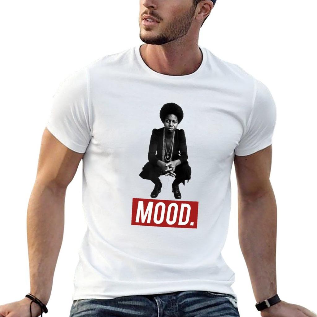Nina Simone Mood T-Shirt Basic Plain Tee for Spring and Summer