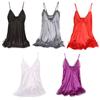 Women Silk Lace Nightgown V-Neck Spaghetti Straps Nightdress Sleepwear