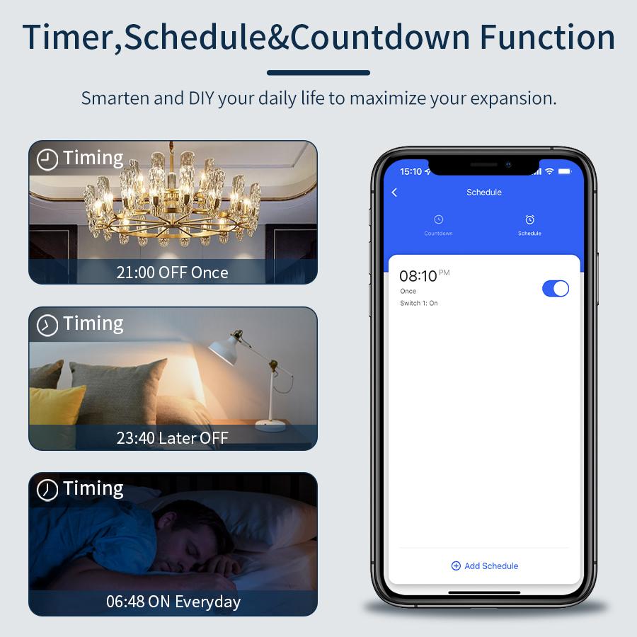 Tuya WiFi Smart Switch Brazil Standard 4x4 Size Touch Sensor 4/6/8 Gang Wall Light Switch Voice Control By Alexa Google Home