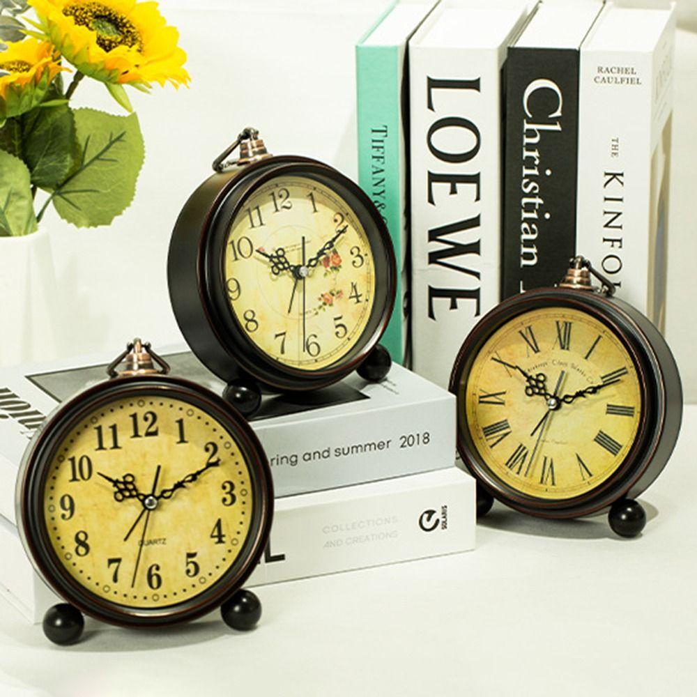 Супертихий Батареечный Будильник Ретро Винтажные Настольные Часы Механические Часы Подарок на Новоселье