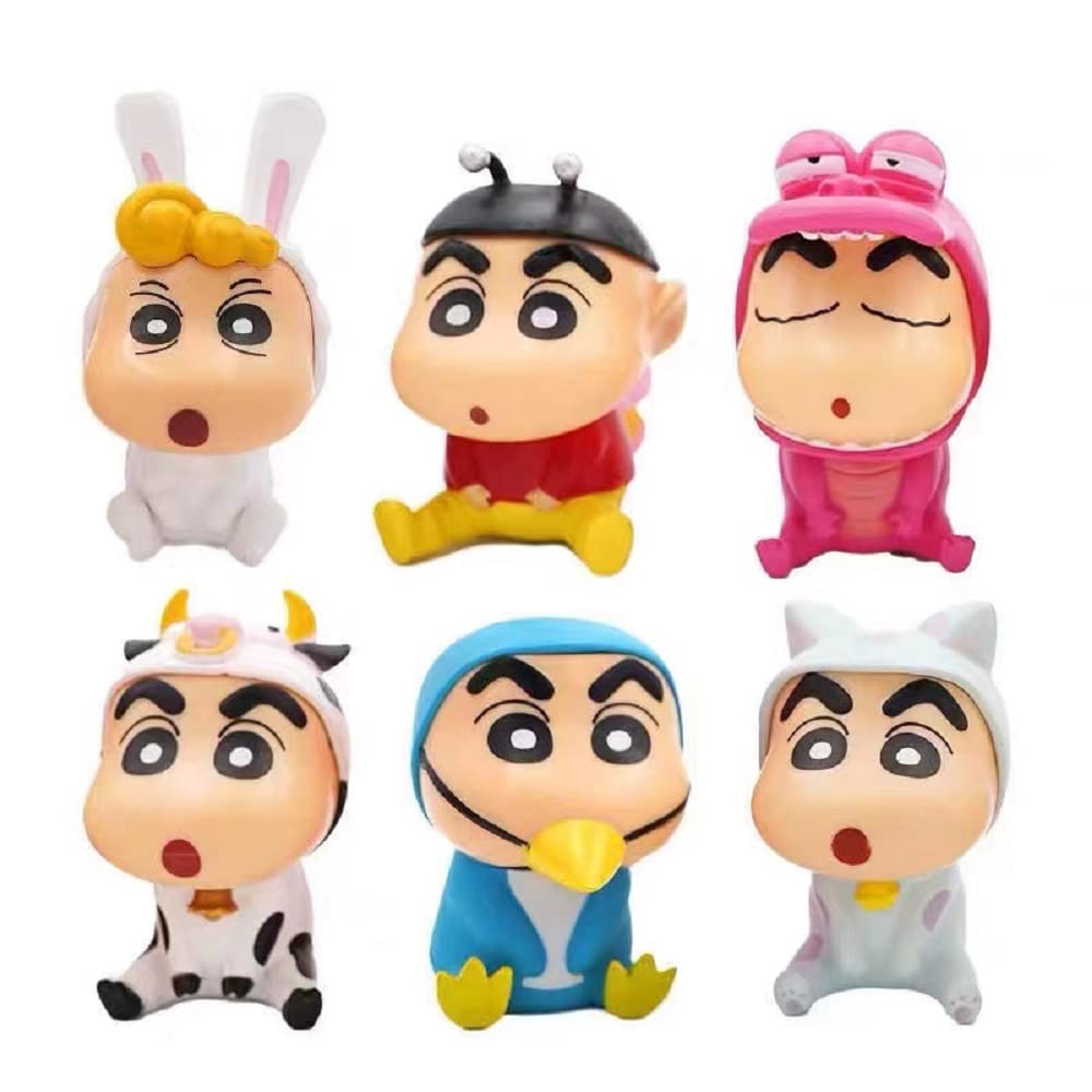 Denyeet Decoration Animation Crayon Cute Center Console Doll Figure Crayon 6 Piece Set Crayon Car Interior Accessories Shin-chan Shin-chan Shin-chan