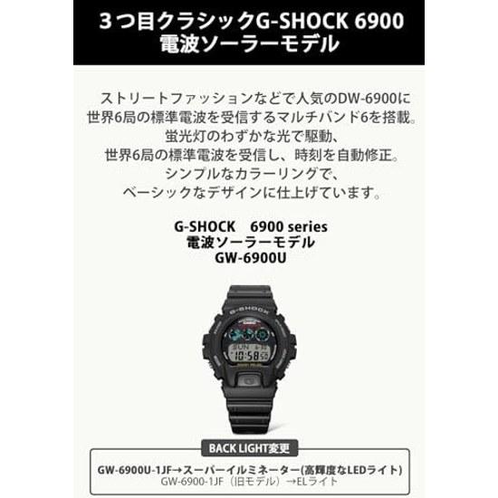 Наручные часы Casio G-Shock Радиоуправляемые с питанием от солнечной батареи GW-6900U-1JF Мужские Черные