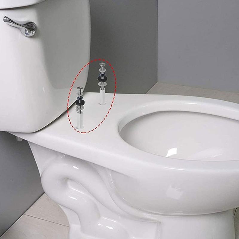 Набор из 2 болтов для сиденья унитаза Портативные Прочные Запасные Винты и Резиновые Шайбы для Надежной Легкой Установки Конструкции