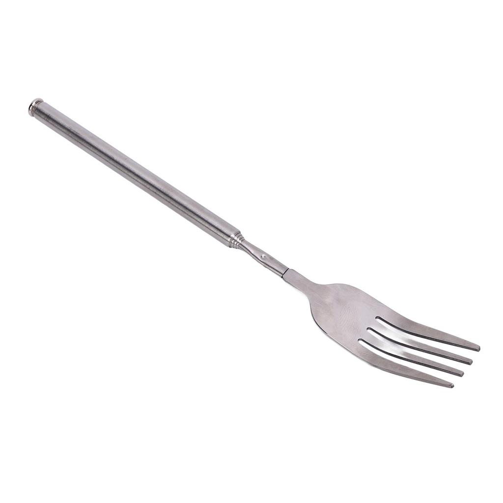 Раздвижная вилка из нержавеющей стали с длинной ручкой, переносная телескопическая вилка для барбекю, ужина, десерта