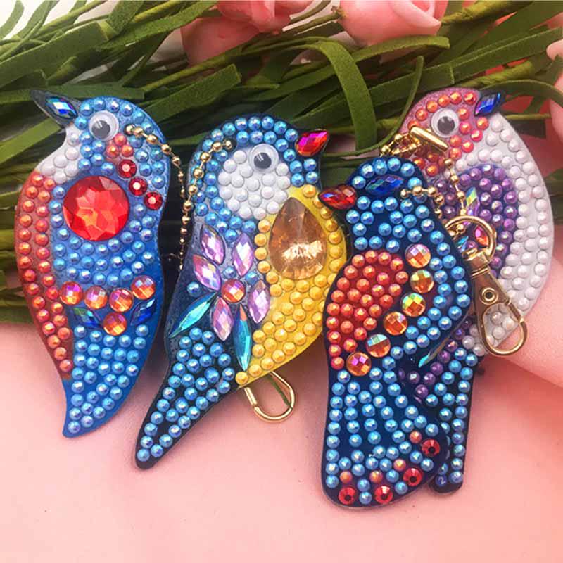 Брелок с вышивкой в виде мультфильма с бриллиантами, популярная картина с бриллиантами, подарки, брелок ручной работы, 1 комплект, сделай сам, 5D