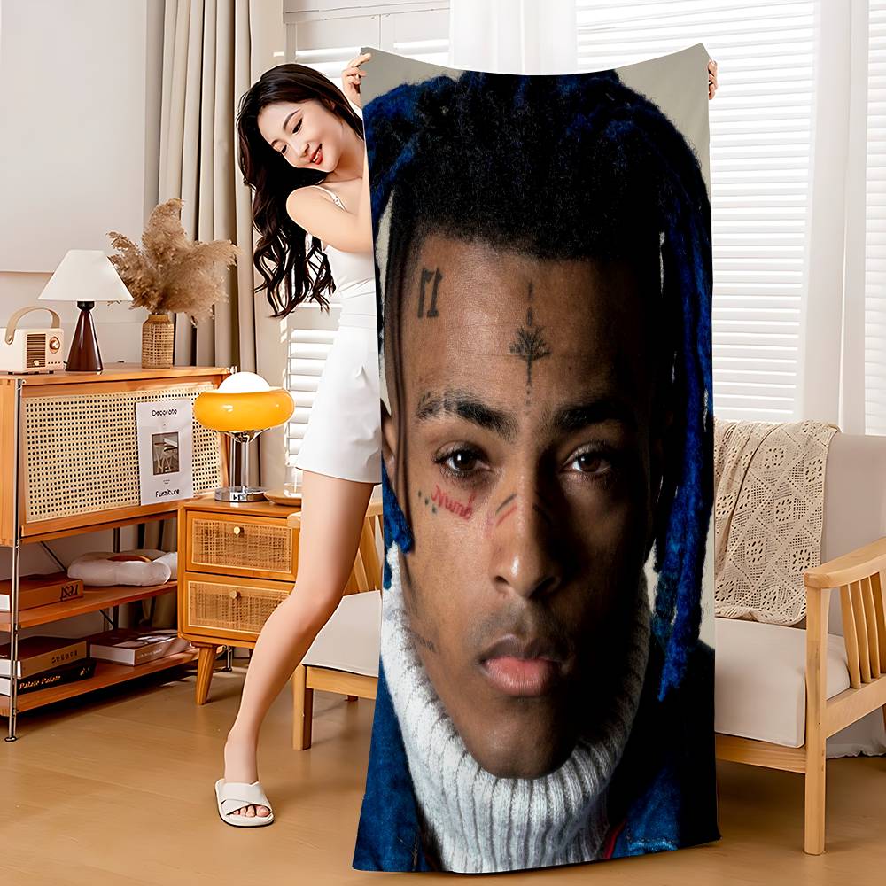 X-XXXTentacions 17 Рэпер Аниме Пляжное Полотенце для Купания Мягкое Впитывающее Кухонное Полотенце Детские Подарки для Детей Путешествия Кемпинг Спортзал
