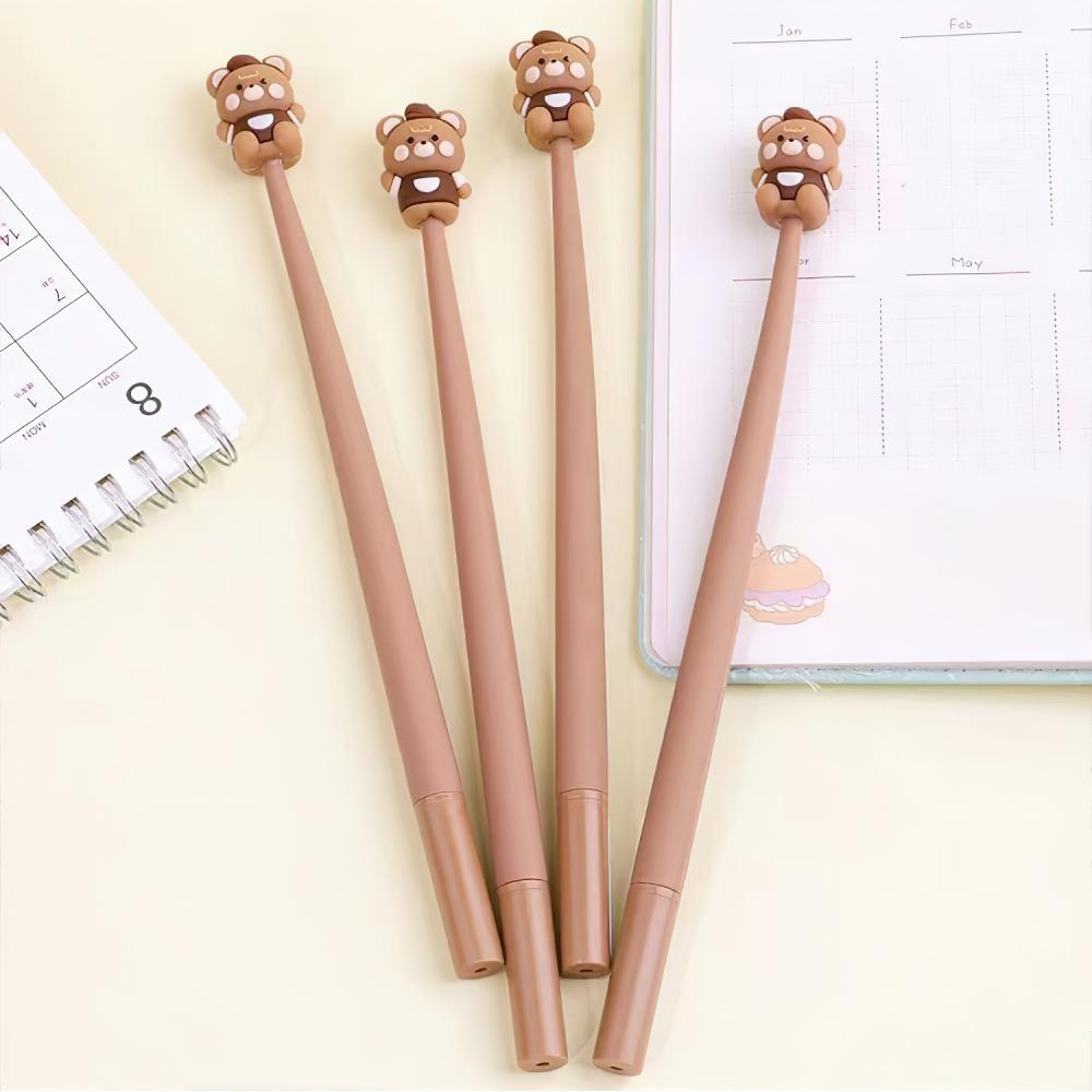 1pcs Coffee Bear Shake Gel Pen 0.5mm Ballpoint Black Color Ink for Writing Office School Supplies