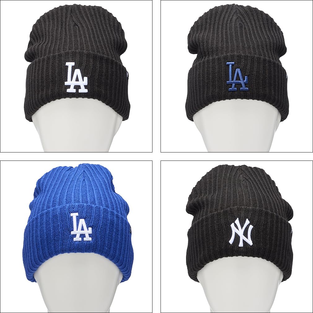 47 Вязаная шапка-свитер Dodgers Черно-белая 47brand486