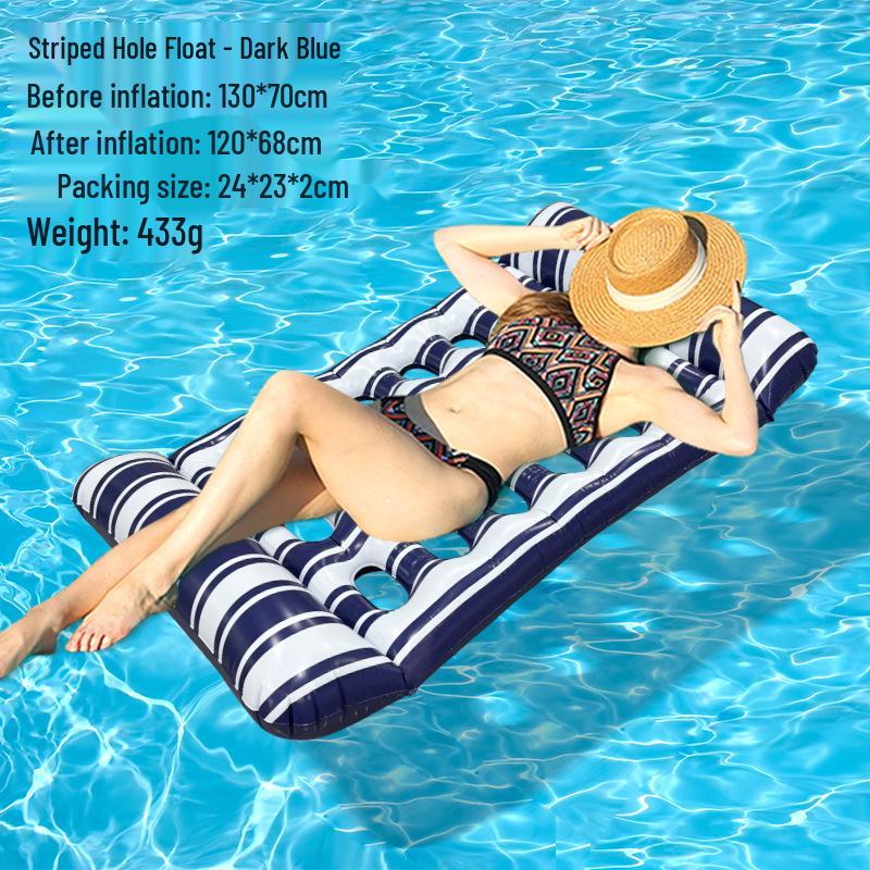 Inflatable Leaf Hole Water Lounger: Single Adult Floating Raft