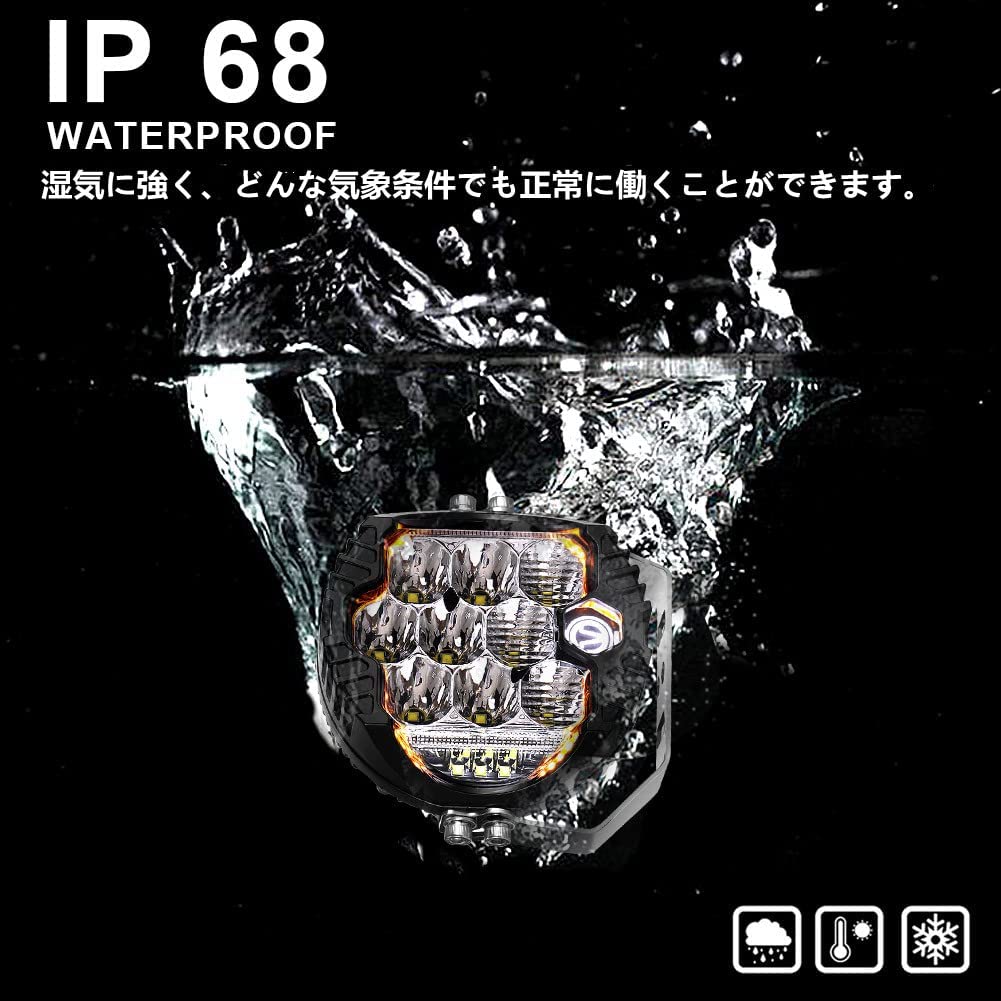 KAWELL 50W Fog Lamp 5 Inch Driving Light Fog Lamp Aftermarket Wrangler Headlight Combo