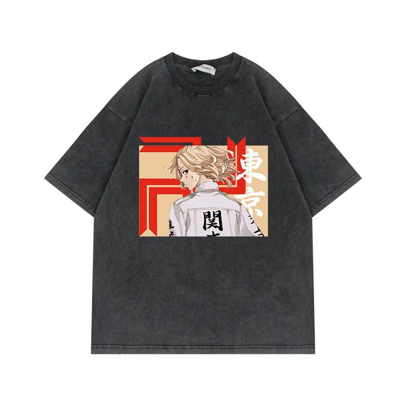 230g Tokyo Revengers T Shirt Oversized Vintage Anime Print Cotton Short Sleeve Tee