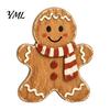 Holiday Tabletop Decor Christmas Wooden Gingerbread Man Decor, Rustic Gingerbread, Candy Cane House Figurines, Xmas Fireplace Mantle Ornaments
