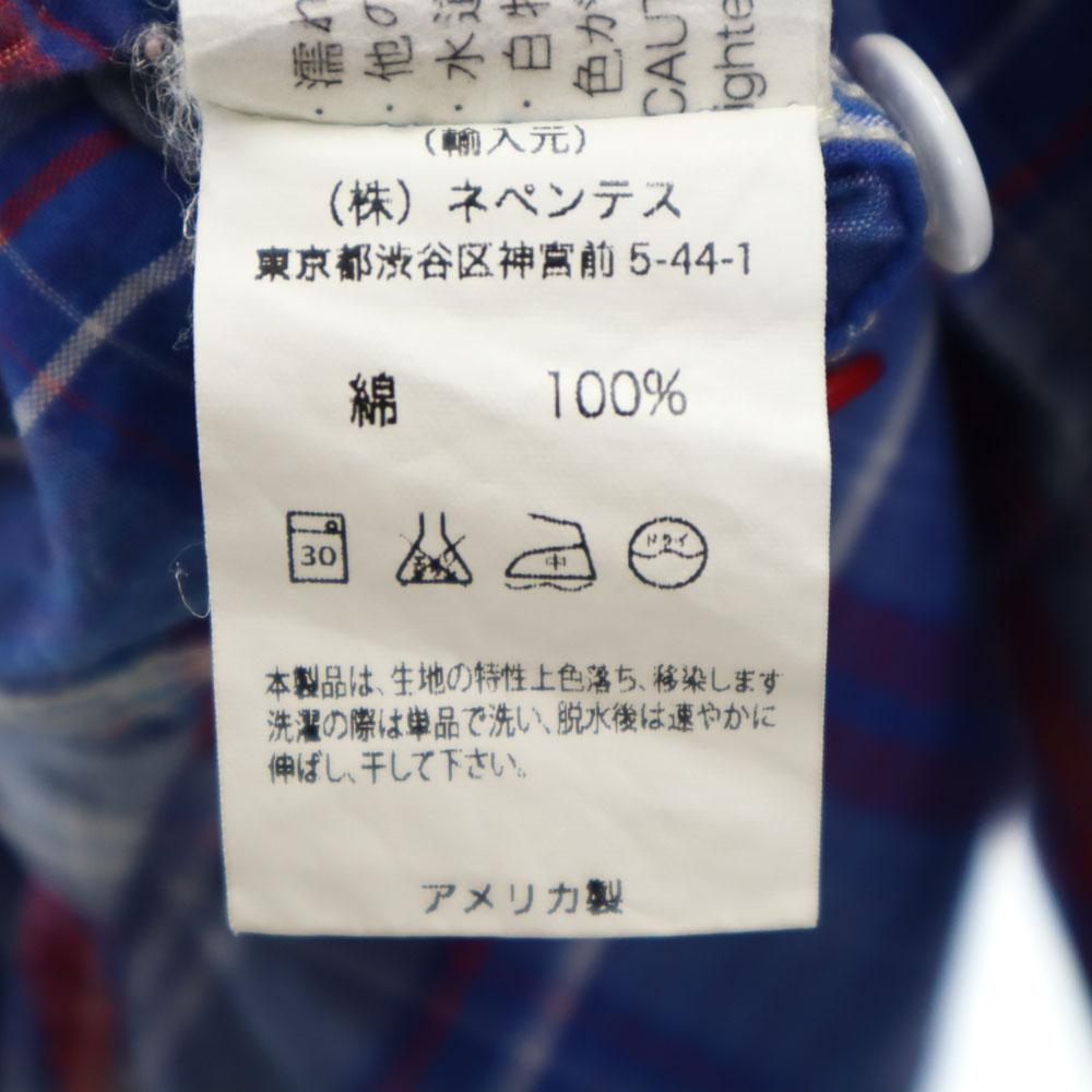 ENGINEERED GARMENTS Сделано в США Рубашка с длинным рукавом в клетку XS Синяя Мужская Б/у