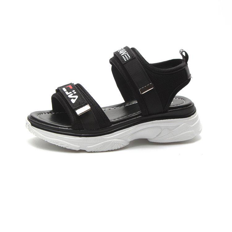 Летние новые сандалии женские корейская версия модные повседневные студентка маффин подошва танкетка липучка платформа пляжная обувь женская