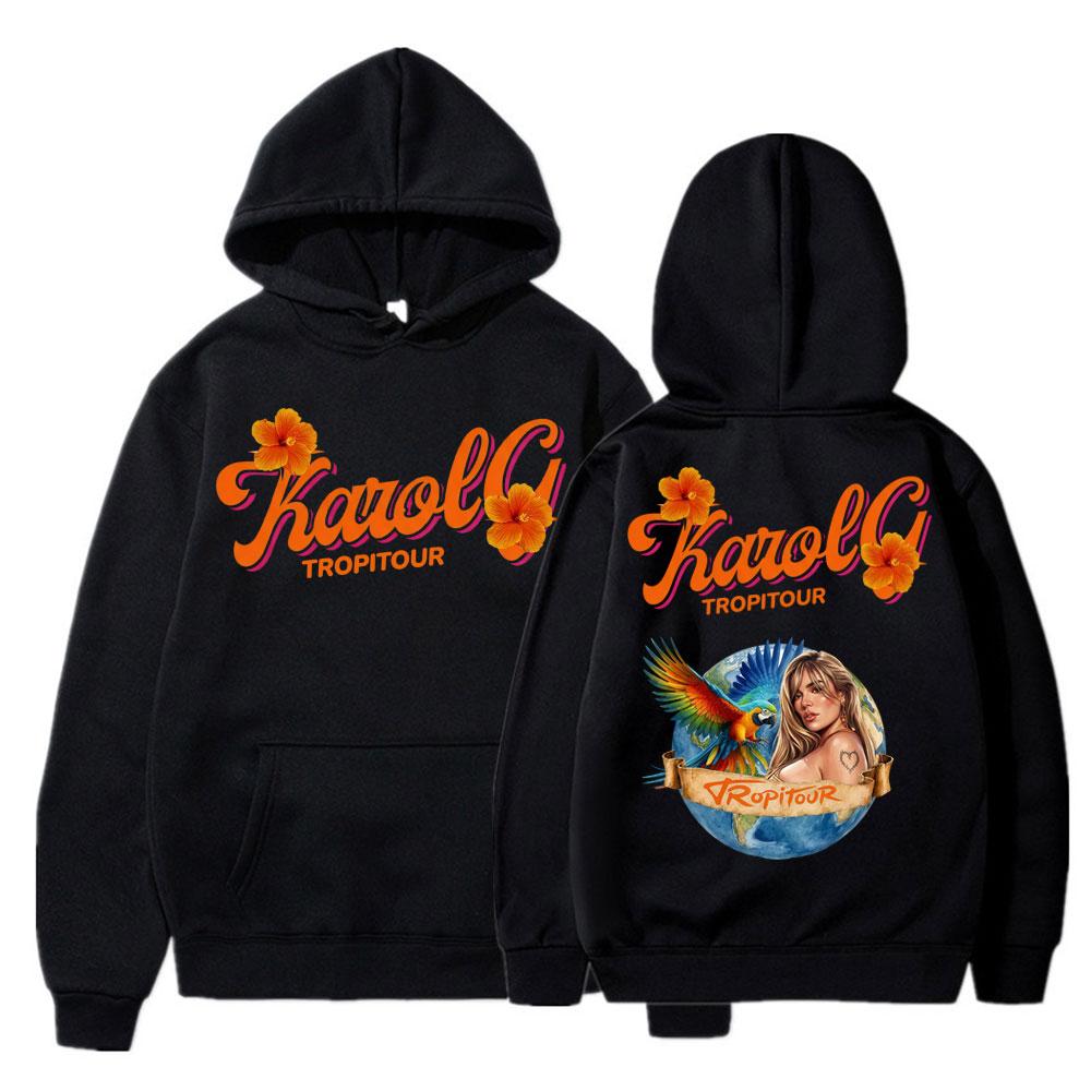 Karol G Tropicoqueta Tour Альбом Принт Худи Мужские Женские Мода Музыка Y2k Длинный Рукав Оверсайз Уличная Одежда