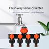 1 шт. Уличный садовый четырехходовой разделитель воды с переключателем Четырехходовой клапан Дверь Один вход Четыре выхода Разделитель воды Переключатель Соединитель-соска